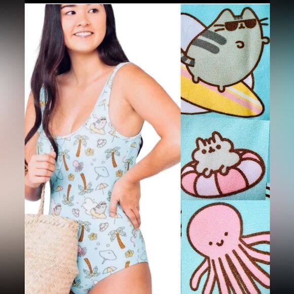 Pusheen Surf Plus Size One Piece Bathing Suit. Size 4XL. NWT. - Picture 1 of 11